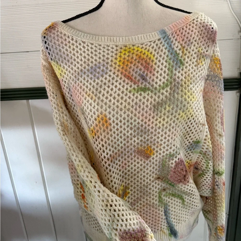 Anthropologie Klaas Jonkman Mesh-Stitch Crew-Neck Sweater